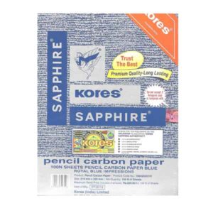 Kores Pen/Pencil Carbon Paper, Sapphire Blue - Pack of 100 Sheets