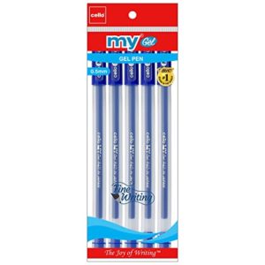 Cello MyGel Pen - Blue Colour - 5 Pens Pack