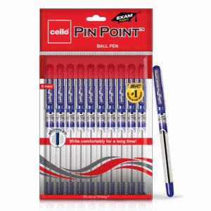 Cello Pin Point Ball Pen Blue - 10 Pens Pack