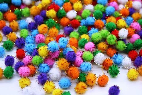 Craft Glitter Cotton Balls(Small) - Pom Pom Metallic - 60 Balls Packet
