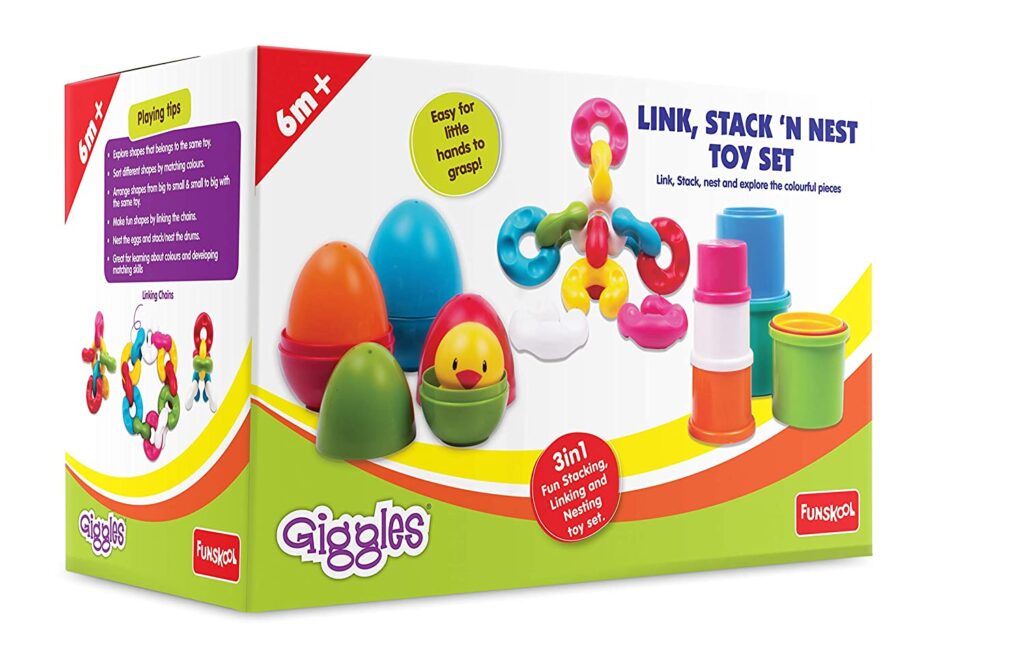 Funskool Link, Stack and Nest Toy Set,Multicolor Online Stationery