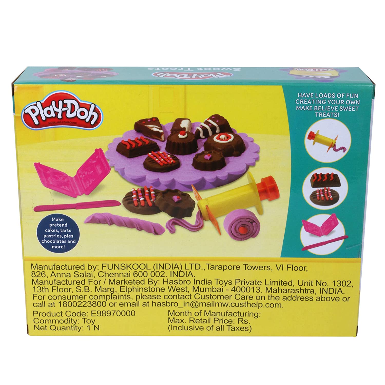 PLAYDOH Sweet Treats Playset for Kids 3 Years and Up with 4 NonToxic