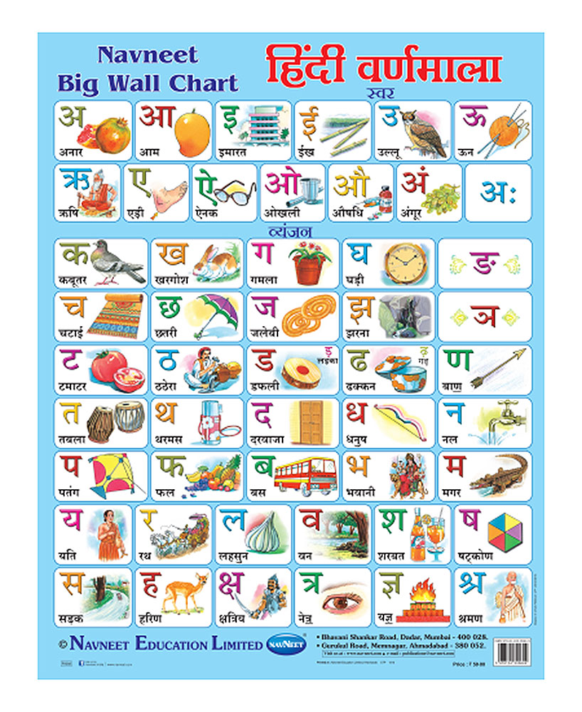 Navneet Big Wall Chart - Hindi Varnamala (70cm x 54cm) - Online ...