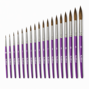 Round Pony Hair Paint Brushes For Water & Poster Colours (Sizes : 000 / 00 / 0 / 1 / 2 / 3 / 4 / 5 / 6 / 7 / 8 / 9 / 10 / 11 / 12) – Artline